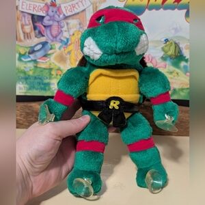 Vintage 1988 Suction Cup Teenage Mutant Ninja Turtles TMNT Raphael Plush 1980s